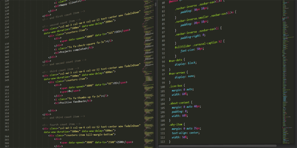 Close-up of highlighted HTML and CSS code on a dark screen, suitable for tech themes.